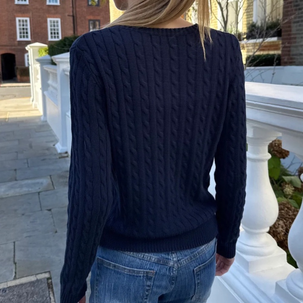Brandy Melville Navy Cable Cardigan - Picture 2 of 5